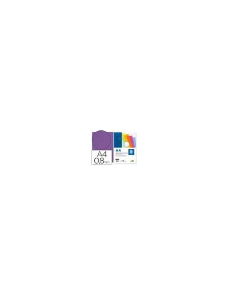 TAPA ENCUADERNACION PP ONDULADO DIN A4 VIOLETA 0,8 MM 50 UD**57183