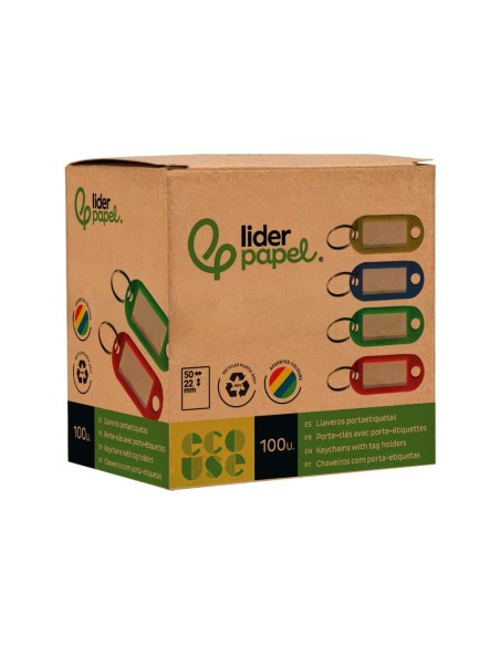 LLAVERO PORTAETIQUETAS  ECOUSE FABRICADO PLAST.RECICLADO CAJA 100 UD.