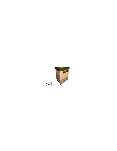 CONTENEDOR PAPELERA RECICLAJE CARTON 100% RECICLAD 70LT.450X350X650MM