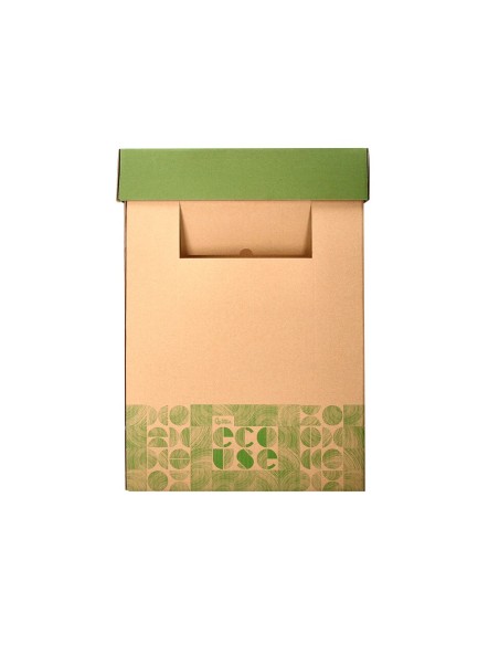 CONTENEDOR PAPELERA RECICLAJE CARTON 100% RECICLAD 70LT.450X350X650MM