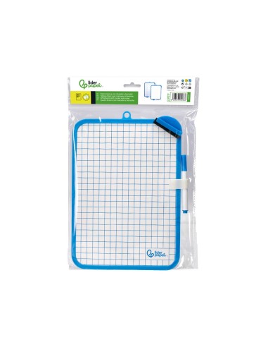 PIZARRA BL. 18X26 CM DOBLE CARA LISA CUADRICULADA ROTULADOR BORRADOR
