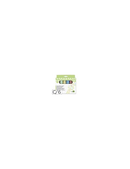 TIZA COLOR LIDERPAPEL PARA SUELO CAJA DE 6 UNIDADES COLORES SURTIDOS