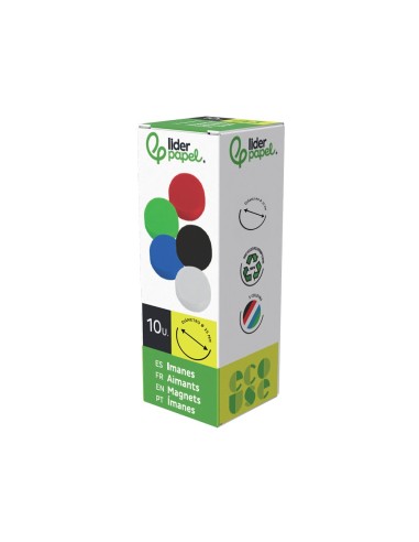 IMANES SUJECION  ECOUSE PP RECICLA PIZARRA MAGNETICA 25MM CAJA 10 UD.
