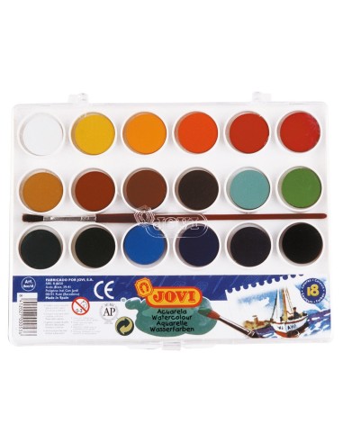 ACUARELA JOVI 18 COL.ESTUCHE PLASTICO