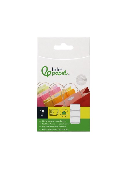 VELCRO AUTOADHESIVO OVALADO  BL.35X12MM 18 UD.