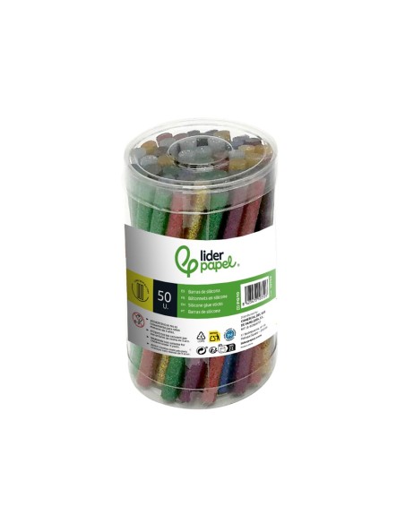 BARRAS TERMOFUSIBLE 7MM DIAMETRO X 100MM ALTO PURPURINA CAJA 50 UD.