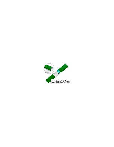 ROLLO ADHESIVO LIDERPAPEL UNICOLOR VERDE BRILLO ROLLO DE 0,45 X 20 MT