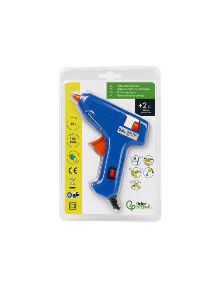 PISTOLA TERMOFUSIBLE MINI 25 W 2 BARRAS 7X1000 MM
