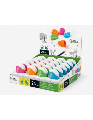 SACAPUNTAS PLASTICO UN USO C/DEPOSITO COL.SURT.