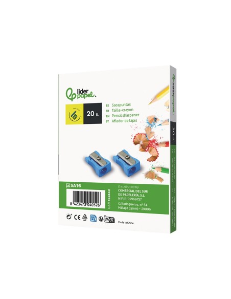 SACAPUNTAS  METALICO CUÑA 1 USO AZ.