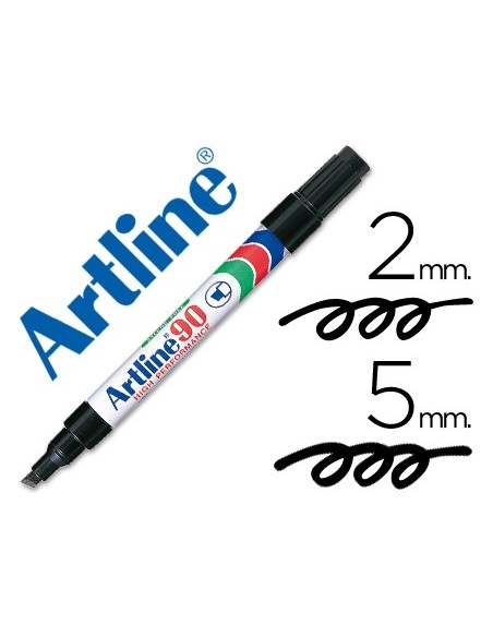 ROTULADOR ARTLINE MARCADOR PERM.EK-90 NEGRO PUNTA BISELADA 5 MM PAPEL