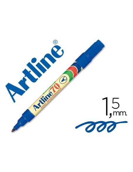 ROTULADOR ARTLINE MARCADOR PERM.EK-70 AZUL PUNTA RED.1.5 MM PAPEL MET