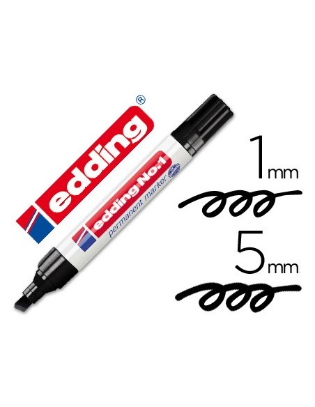ROTULADOR EDDING MARCADOR PERM.1 NEGRO PUNTA BISELADA 5 MM