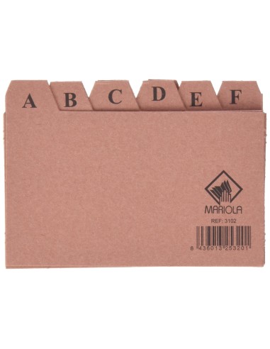 INDICE FICHERO CARTON Nº 2 TAMAÑO 75X125