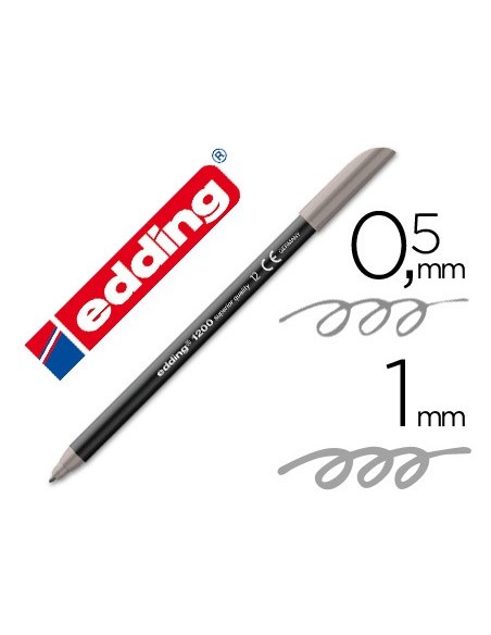 ROTULADOR EDDING PUNTA FIBRA 1200 GRIS N.12 PUNTA RED.0.5 MM