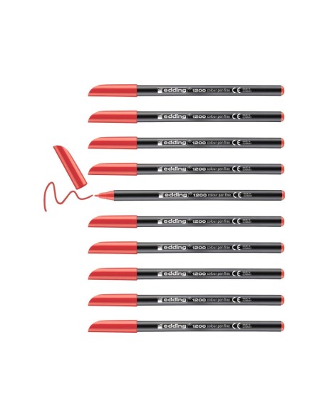 ROTULADOR EDDING PUNTA FIBRA 1200 ROJO N.2 PUNTA RED.0.5 MM