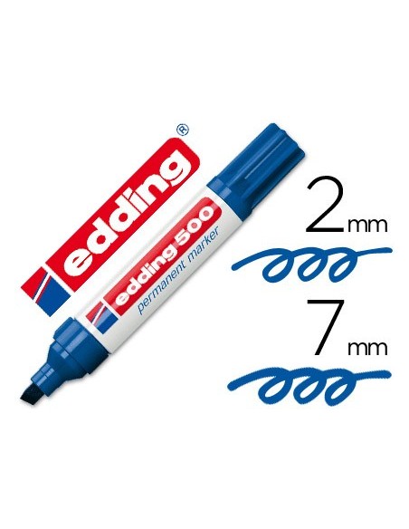 ROTULADOR EDDING MARCADOR PERM.500 AZUL PUNTA BISELADA 7 MM