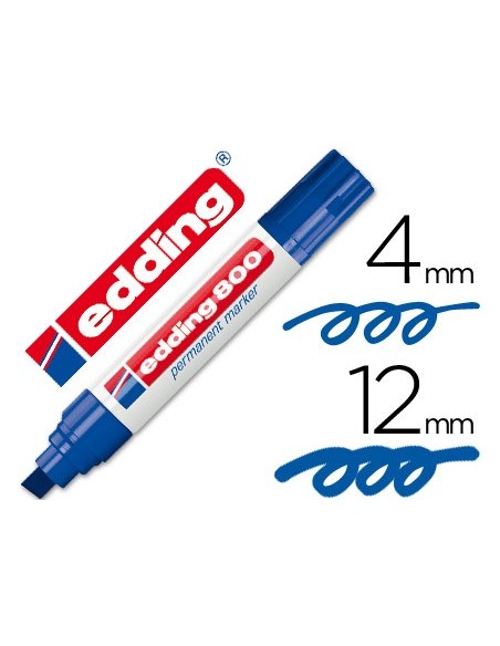 ROTULADOR EDDING MARCADOR PERM.800 AZUL PUNTA BISELADA 12 MM