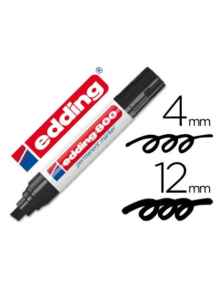 ROTULADOR EDDING MARCADOR PERM.800 NEGRO PUNTA BISELADA 12 MM