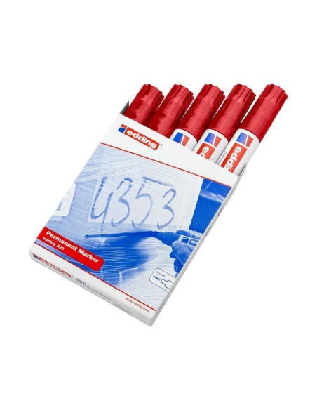 ROTULADOR EDDING MARCADOR PERM.800 ROJO PUNTA BISELADA 12 MM