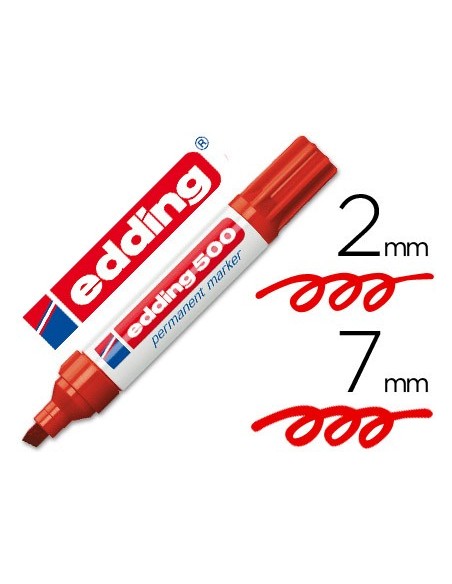 ROTULADOR EDDING MARCADOR PERM.500 ROJO PUNTA BISELADA 7 MM