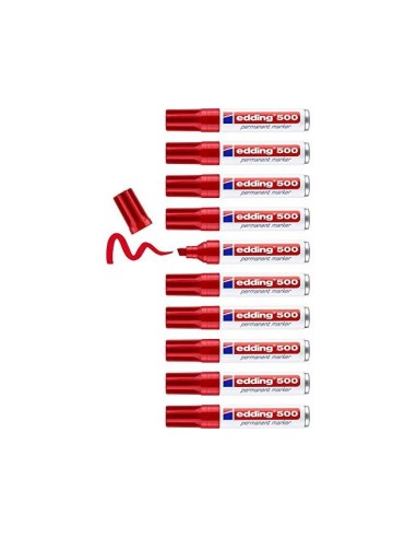 ROTULADOR EDDING MARCADOR PERM.500 ROJO PUNTA BISELADA 7 MM