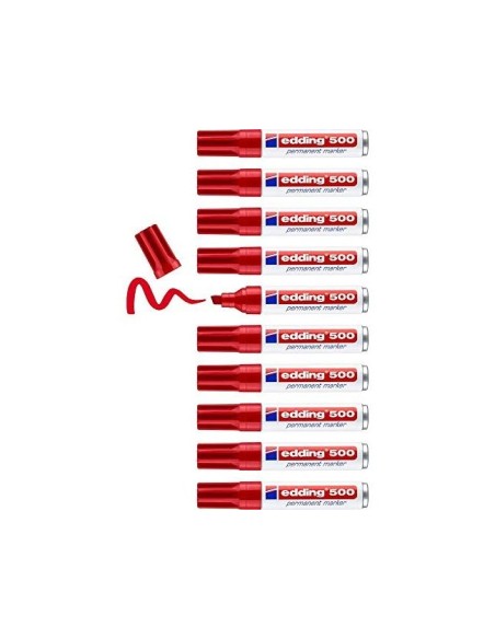 ROTULADOR EDDING MARCADOR PERM.500 ROJO PUNTA BISELADA 7 MM