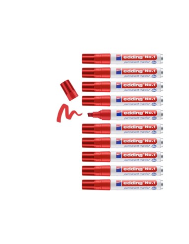 ROTULADOR EDDING MARCADOR PERM.1 ROJO PUNTA BISELADA 5 MM