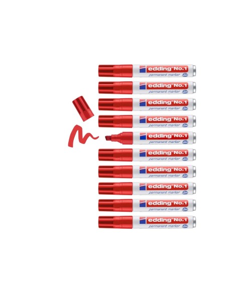 ROTULADOR EDDING MARCADOR PERM.1 ROJO PUNTA BISELADA 5 MM