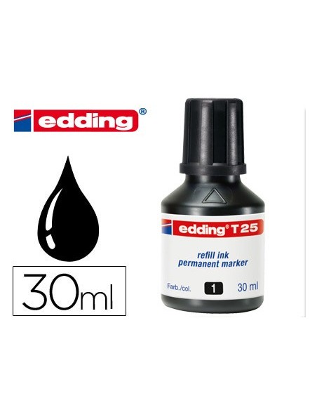 TINTA ROTULADOR EDDING T-25 NEGRO FRASCO 30 ML