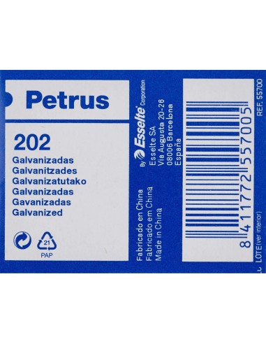 GRAPAS PETRUS BAMBINA/MAJORETTE Nº 202 CAJA 1000 GRAPAS