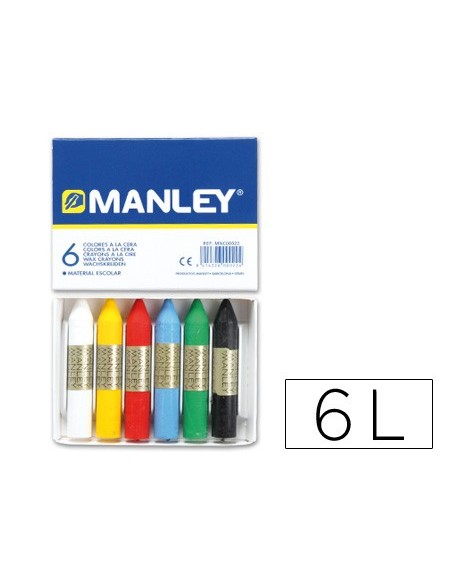 LAPICES CERA MANLEY CAJA 6 COL.REF.106