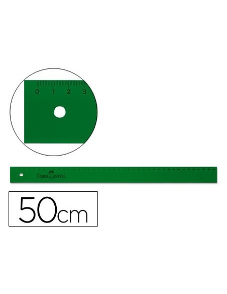 REGLA FABER 50 CM PLASTICO VERDE