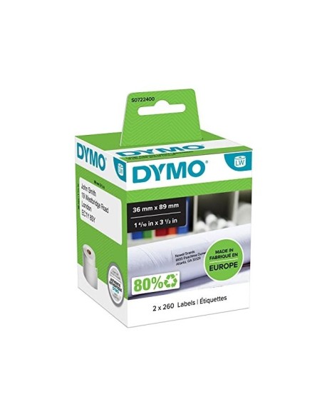 ETIQUETA ADH. DYMO 99012 89X36MM 260UD. IMP400 PAPEL