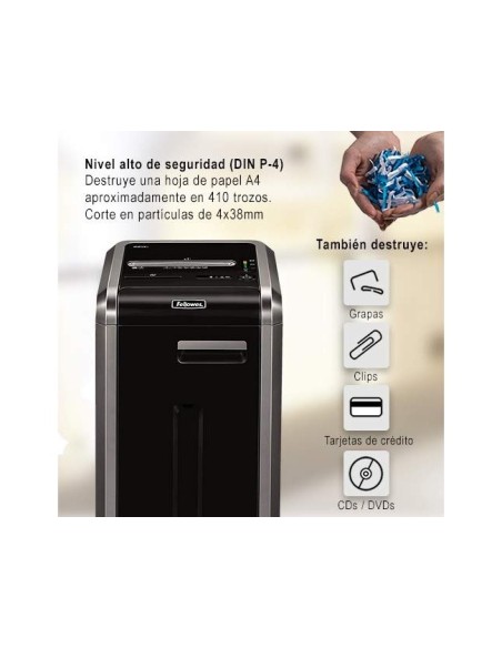DESTRUCTORA DOC.FELLOWES 225Ci CAP.CORTE 20 H DESTRUYE GRAPAS CLIPS C