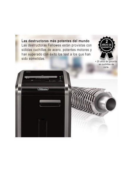 DESTRUCTORA DOC.FELLOWES 225Ci CAP.CORTE 20 H DESTRUYE GRAPAS CLIPS C