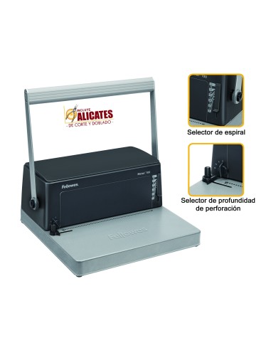 ENCUADERNADORA ESPIRAL FELLOWES ESP-100 5:1 PERFORA 20 H.C/ALICATES