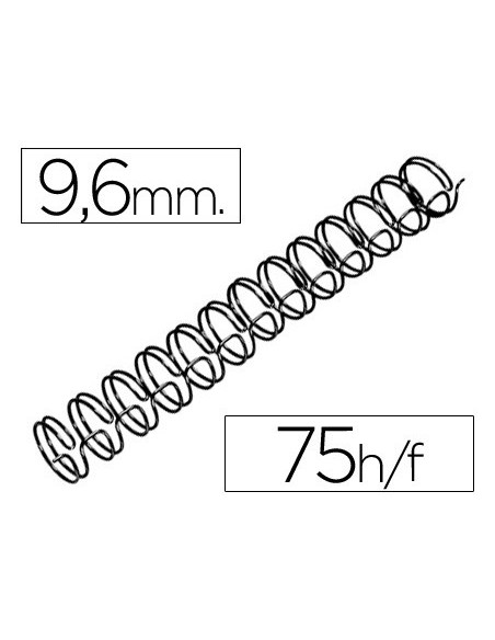 ESPIRAL WIRE 3:1 9,6 MM N.6 NEGRO CAP.75 H.CAJA 100 UDS.