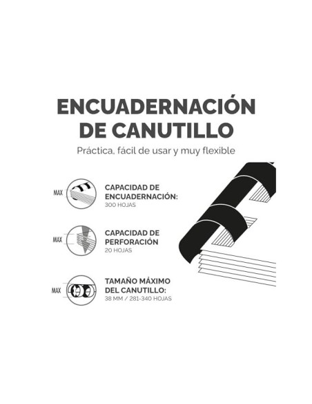 ENCUADERNADORA MANUAL CANUTILLO PULSAR+300 PERFORA 17 H. A4 500 H.
