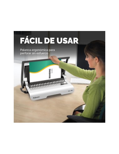 ENCUADERNADORA CANUTILLO FELLOWES STAR. PERFORA 12 HOJAS A4 150 HOJAS