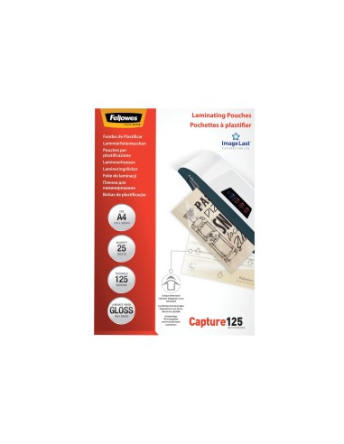 BOLSA DE PLASTIFICAR FELLOWES BRILLO DIN A4 80 MICRAS PACK 25