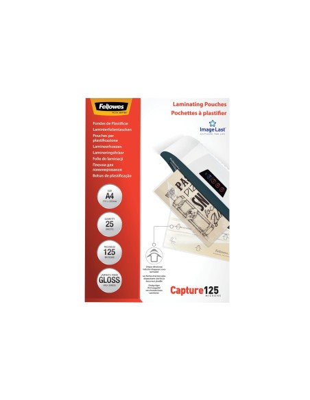 BOLSA DE PLASTIFICAR FELLOWES BRILLO DIN A4 80 MICRAS PACK 25