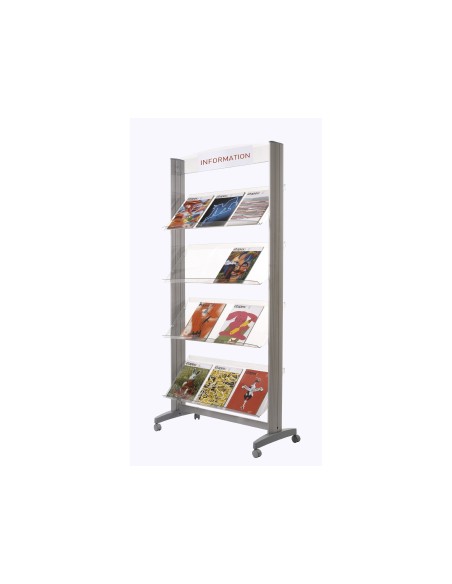 EXPOSITOR FAST SUELO METALICO BALDAS TPTE.S 4 ESTANTES