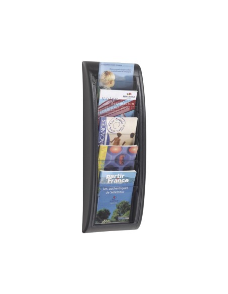 EXPOSITOR MURAL FAST DIN A4 NEGRO 5 CASILLAS 650X228X95 MM