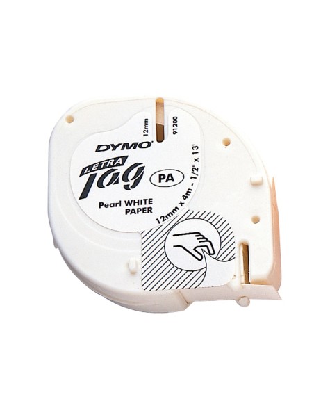 CINTA DYMO 91200 12MMX4MT PAPEL NG./BL. D1