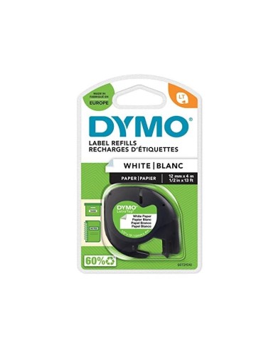 CINTA DYMO 91200 12MMX4MT PAPEL NG./BL. D1