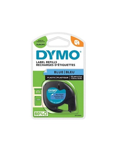 CINTA DYMO 91205 12MMX4MT NG./AZ. D1