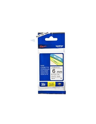TZE-211 CINTA BROTHER BL./NG 6MMX8MT.