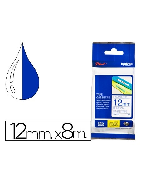 TZE-233 CINTA BROTHER BL./AZ. 12MMX8MT.
