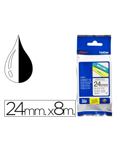TZE-251 CINTA BROTHER BL./NG. 24MMX8MT.